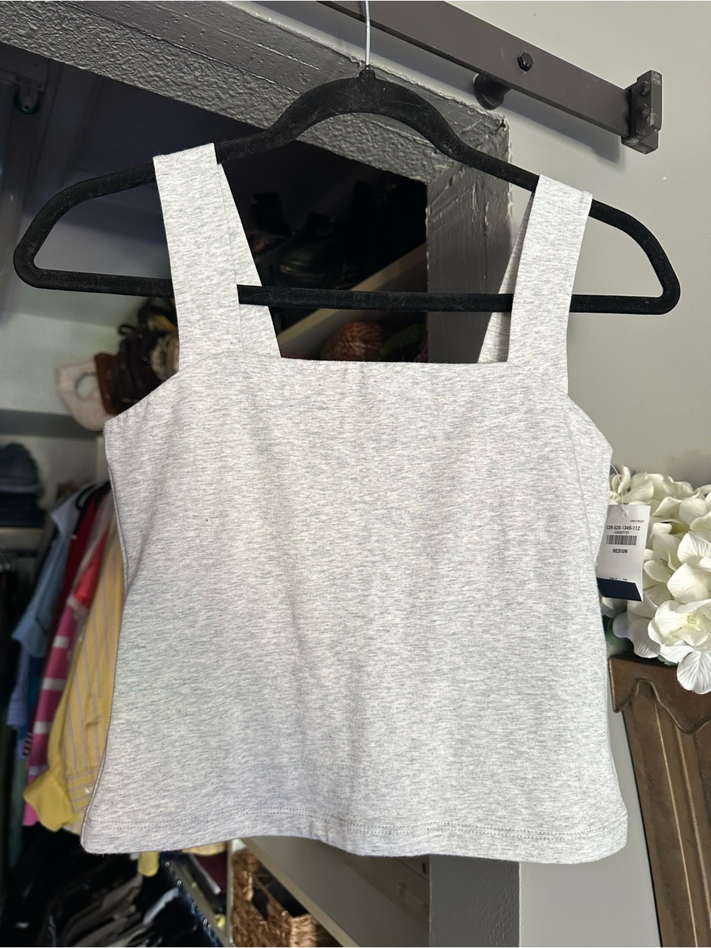 Abercrombie & Fitch Heather Gray Square Neck Tank - Women